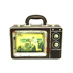 Dekoratif Metal Televizyon Bavul Vintage Biblo Hediyelik