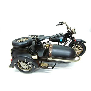 Dekoratif Metal Motosiklet Sepetli Biblo Dekoratif Hediyelik