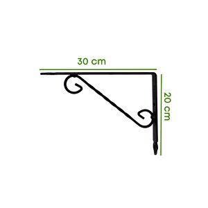 Ferforje Raf Altı Metal L Ayak - 30x20 Cm 2 Adet