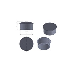 32mm Yuvarlak Plastik Sandalye Profil Boru Tapası 10 Adet