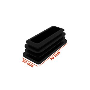 30x70 Mm Plastik Dikdörtgen Içe Geçme Profil Tapası Kutu 4 Adet