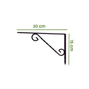 Ferforje Raf Altı Metal L Ayak - 20x15 Cm 2 Adet