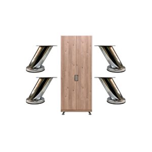 Dereceli Eğimli Dolap Ünite Vestiyer Ayağı Krom 12 Cm 4 Adet