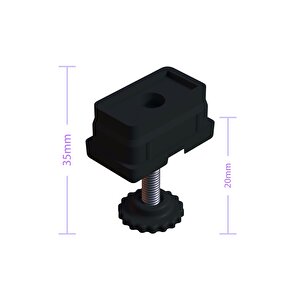 30x50 Gizli Ayarlı Rotil Ayak Takımı Siyah