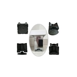 Gizli Ayarlı Masa Ayağı Profil Pabucu 50x50 Mm Siyah 4 Adet