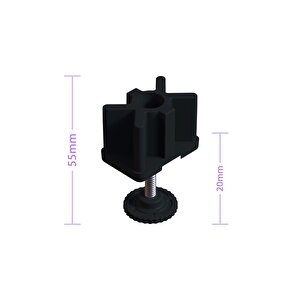 40x60 Gizli Ayarlı Rotil Ayak Takımı Siyah