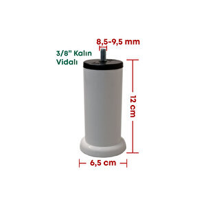 Plastik Baza Koltuk Kanepe Robot Süpürge İçin Yatak Ayağı 12 Cm 3/8" Kalın Diş