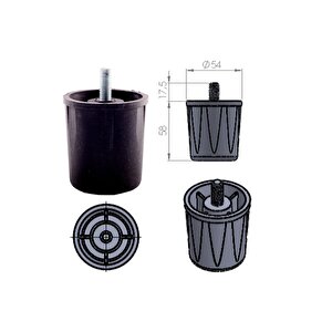 Plastik Baza Ayağı 5/16" 4 Adet.