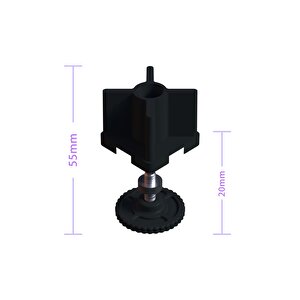50x50 Gizli Ayarlı Rotil Ayak Takımı Siyah