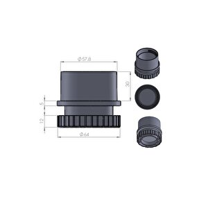 60 Mm Iç Ayarlı Plastik Profil Pabucu 1.2 Mm Profil Için 4 Adet