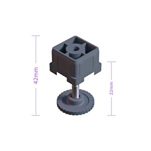 40x40 Gizli Ayarlı Rotil Ayak Takımı Gri