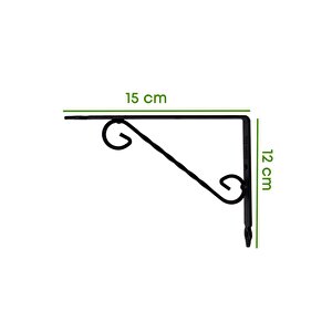 Ferforje Raf Altı Metal L Ayak - 15x12 Cm 2 Adet