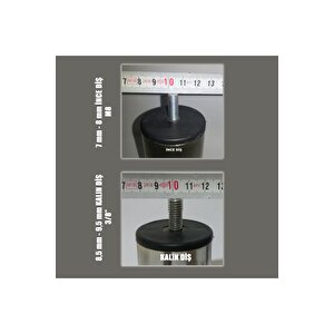 Metal Baza Koltuk Kanepe Sehpa Ayağı Krom 12 Cm M8 Ince Diş 6'lı