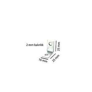 10 Adet 16x25 Mm Metal L Gönye Köşe Bağlantı Ve Vidaları