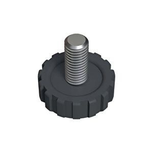 Çap 27 Mm Sıkma Baza Ayar Vidası Yükseltme Ayağı Tırtıllı M8 X 16,5 Mm 5 Adet