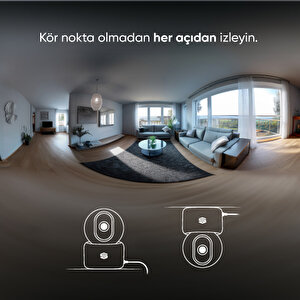 Akıllı Wi-Fi Kamera 360° 1296p 2k