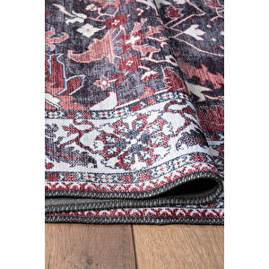 Antico 2354 Pamuk Tabanlı Yıkanabilir Otantik Vintage Klasik Eskitme Halı 80x300 cm