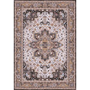 Antico 2356 Pamuk Tabanlı Yıkanabilir Otantik Vintage Klasik Eskitme Halı 200x290 cm