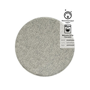 Rusticana 3103 Naturel Jüt Halı Modern Örme Yuvarlak Kilim 75x75 cm