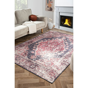 Antico 2352 Pamuk Tabanlı Yıkanabilir Otantik Vintage Klasik Eskitme Halı 140x200 cm