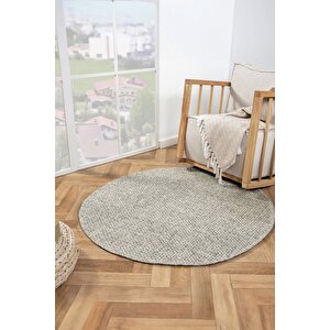 Rusticana 3103 Naturel Jüt Halı Modern Örme Yuvarlak Kilim