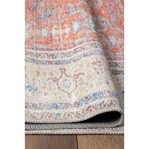 Konfor Halı Antico 2351 Pamuk Tabanlı Yıkanabilir Otantik Vintage Klasik Eskitme Halı