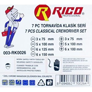 Rico 003-rk0026 Tornavida Klasik Set Yıldız-düz 7 Parça Set