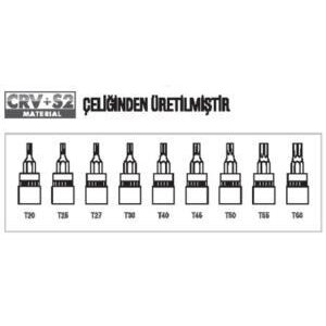 Bay-tec 9 Adet 1/2 Torx Lokma Takımı Seti (erkek) Mk2740