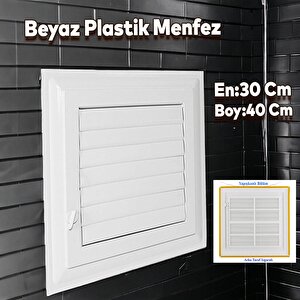 Menfez Banyo Wc Tuvalet Depo Havalandırma Plastik Panjur Beyaz 30x40 Cm