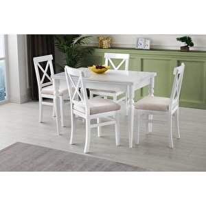 Cunda Alaçatı Ahşap Masası Sandalye Takımı 70x110