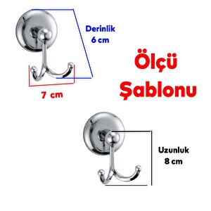 Askılık Banyo Tuvalet Lavabo Havlu Bornoz Askısı Çatal İkili Metal Askı Krom Vidalı