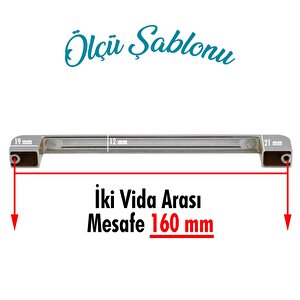 Mutfak Kulpu Çekmece Dolap Kapak Kulbu Metal Kulp Mobilya Krom Renk 160 Mm Dolabı Kulpları