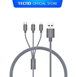 Tecno Realme Gt 33w Usba Çıkışlı 3in1 Lightning, Type-c, Micro Data Ve Şarj Kablolu Şarj Aleti