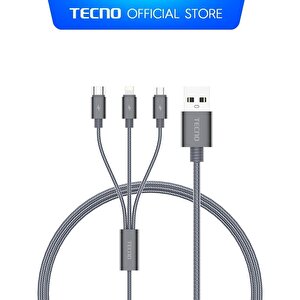 Tecno Tcl 10l 33w Usba Çıkışlı 3in1 Lightning, Type-c, Micro Data Ve Şarj Kablolu Şarj Aleti