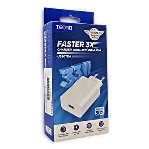 Tecno Spark 8c 33w Usba Çıkışlı 3in1 Lightning, Type-c, Micro Data Ve Şarj Kablolu Şarj Aleti