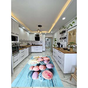 Dijital Baskılı Kaymaz Deri Tabanlı Yıkanabilir Mutfak Halısı Kcn605 Home Tienda 80x300 cm