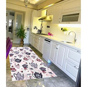 Dijital Baskılı Kaymaz Deri Tabanlı Yıkanabilir Mutfak Halısı Kcn704 Home Tienda 160x230 cm