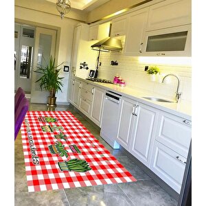 Dijital Baskılı Kaymaz Deri Tabanlı Yıkanabilir Mutfak Halısı Kcn612 Home Tienda 80x150 cm
