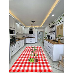 Dijital Baskılı Kaymaz Deri Tabanlı Yıkanabilir Mutfak Halısı Kcn612 Home Tienda 80x120 cm