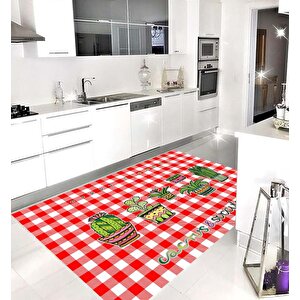 Dijital Baskılı Kaymaz Deri Tabanlı Yıkanabilir Mutfak Halısı Kcn612 Home Tienda 80x120 cm