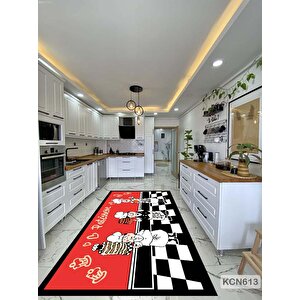 Dijital Baskılı Kaymaz Deri Tabanlı Yıkanabilir Mutfak Halısı Kcn613 Home Tienda 80x120 cm