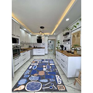 Dijital Baskılı Kaymaz Deri Tabanlı Yıkanabilir Mutfak Halısı Kcn616 Home Tienda 160x230 cm