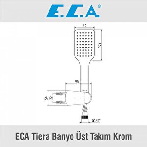 Eca Ankastre Gömme Banyo Bataryası Duş Seti  Tüm Parçalar Dahil