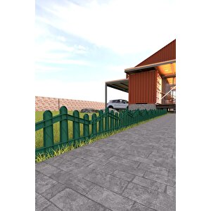 Dekoratif Plastik Bahçe ve Peyzaj Çiti 8 ADET ÇİT (Y: 32 CM / G: 4.4 M) TOPRAK AYAKLI - Yeşil Yeşil