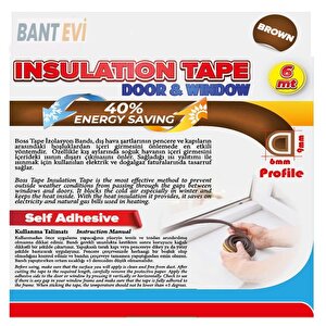 Kapı Pencere Fitili Kahverengi 9mmx6mt Kapı Pencere Bandı İzolasyon Bandı
