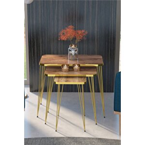 Zigon Sehpa Kr Gold Ceviz Tel