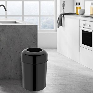 Rulopak Pota Kapak Çöp Kovası 15 Litre Siyah