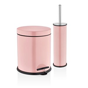 Rulopak 3 Lt Pedallı Çöp Kovası 2 Li Set Pembe