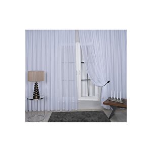 Elegante Pilesiz Tül Perde Kar Beyaz 100x260 cm