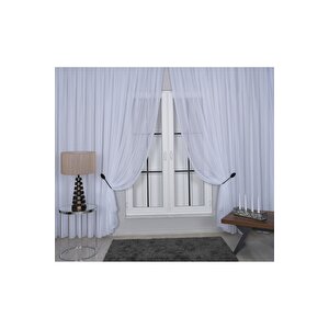 Elegante Pilesiz Tül Perde Kar Beyaz 100x260 cm